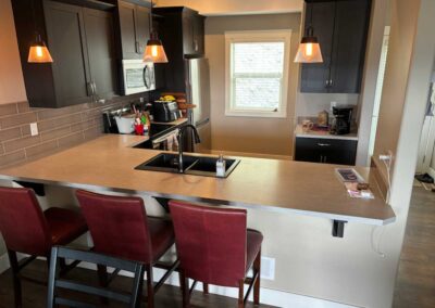 Accent Countertops old grey counters with bar stools